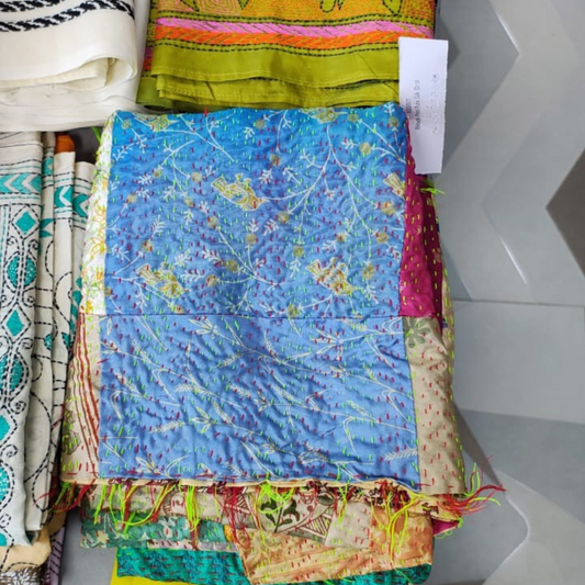 Handcrafted Baul Kantha Stitch Chador – Traditional Indian Folklore Embroidered Kurti - ArtisanSoul