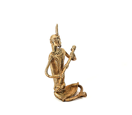 Tribal seated Musician In Dokra Craft From Burdwan - ArtisanSoul