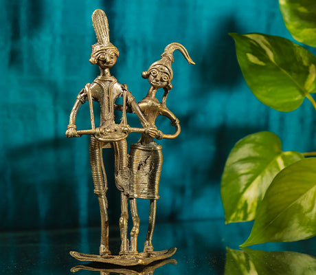 Authentic Dokra Craft - Tribal Dancing Couple - ArtisanSoul