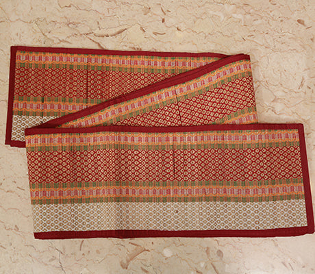 Madur Kathi Mats - For Yoga, Outdoor use, Blinds, Ethnic Floor Mats - Red with white border - ArtisanSoul