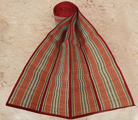 Madurkathi Mat with Handle - Red - Used for Yoga, Outdoor Use - ArtisanSoul