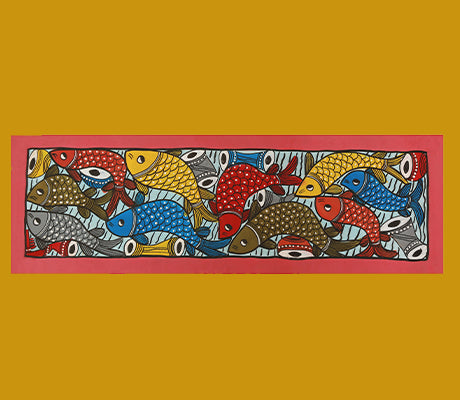 Pattachitra Painting on Handmade Paper - 14 x 7 inches - ArtisanSoul
