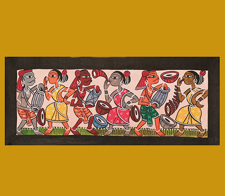 Pattachitra Painting on Handmade Paper - 22 x 9.5 inches - ArtisanSoul