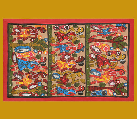 Pattachitra Painting on Handmade Paper - 22.5 x 14.25 inches - ArtisanSoul