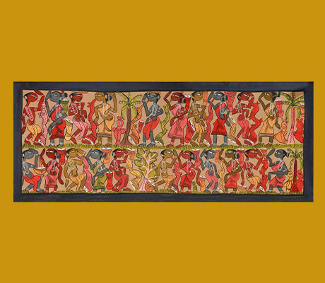 PATTACHITRA PAINTING ON HANDMADE PAPER - 29 X 12 INCHES - ArtisanSoul