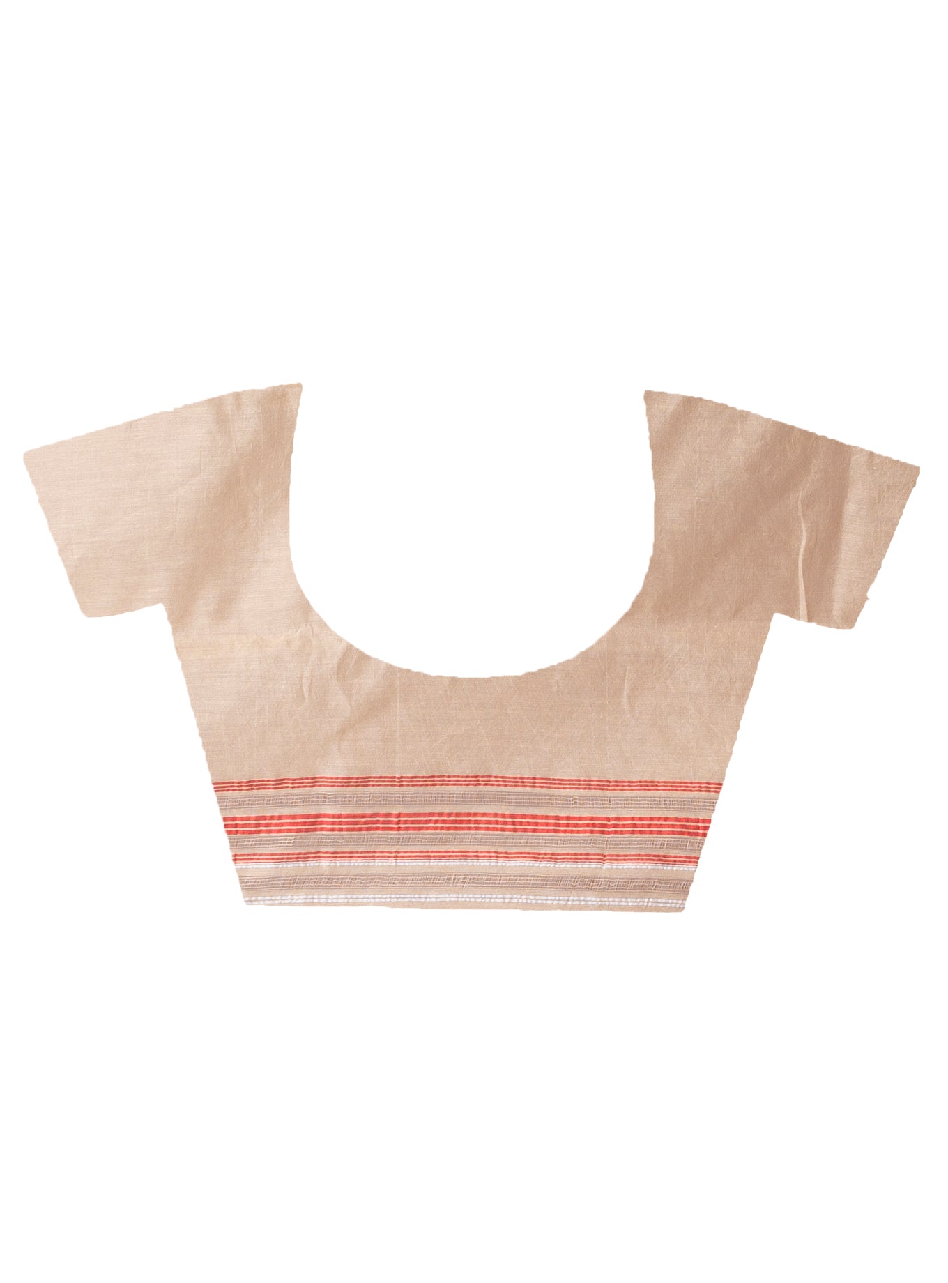 Handloom Jamdani Saree - Red on Off white - ArtisanSoul