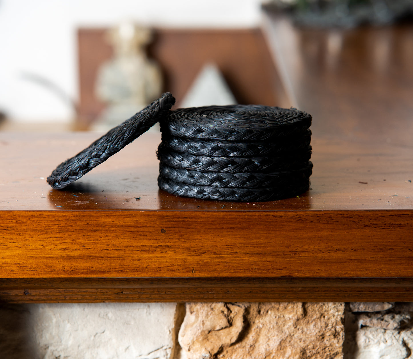 Coaster Set of Sabai Grass - Black - ArtisanSoul