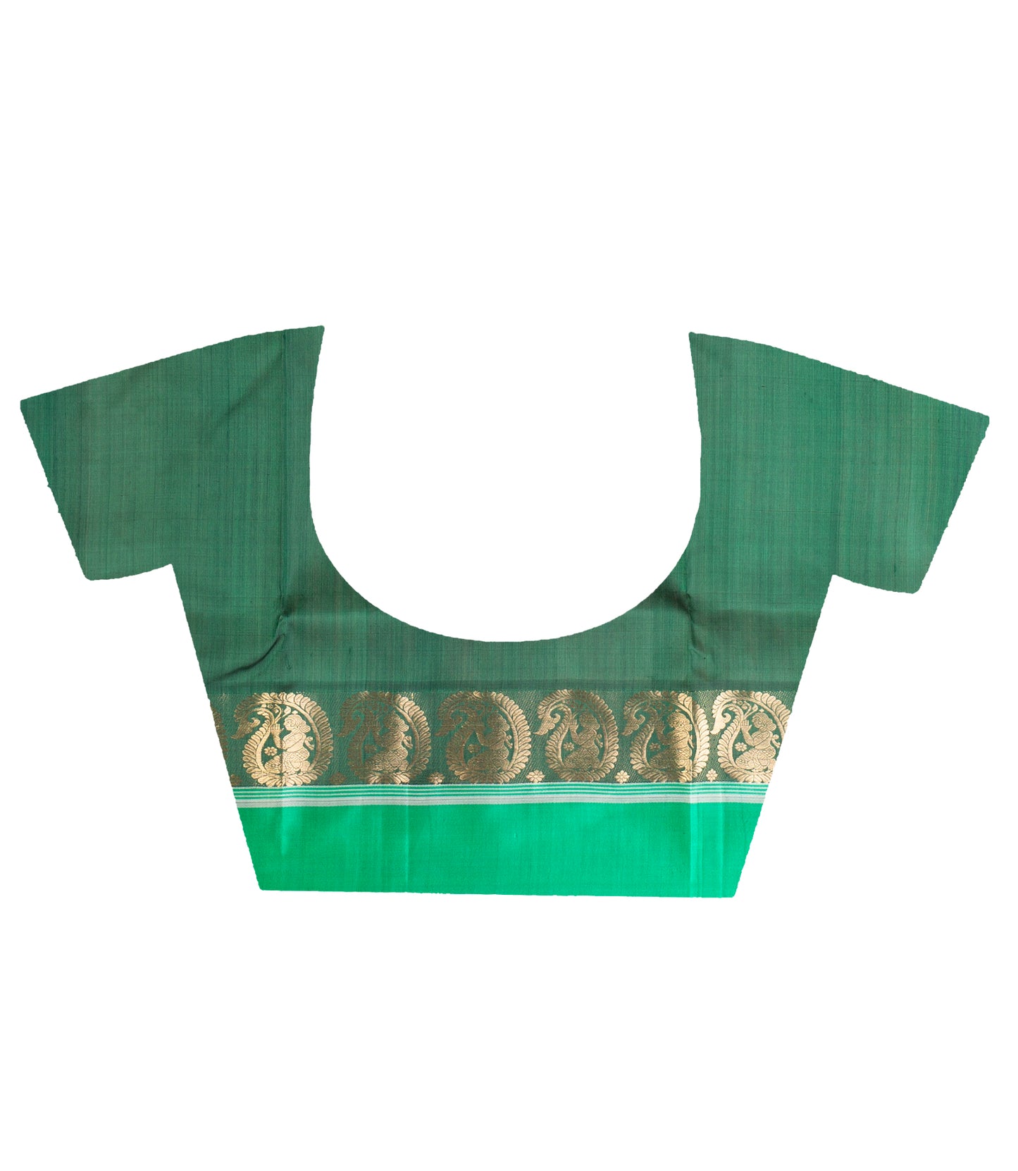 Murshidabad Silk Saree - Zaree Jakard Handloom Garod Saree - Bottle Green - ArtisanSoul