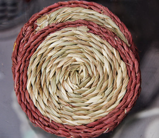 Coaster Set of Sabai Grass - Brown and Natural - ArtisanSoul