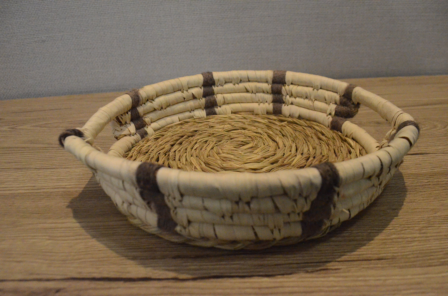 Round fruit Basket of Sabai Grass from Odisha - Natural - ArtisanSoul