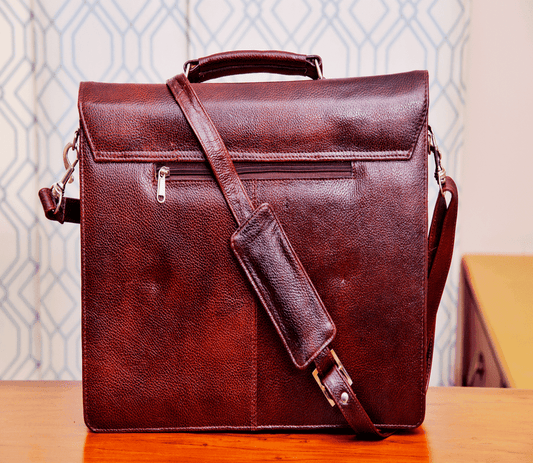 Leather Laptop Bag - Dark Brown - ArtisanSoul