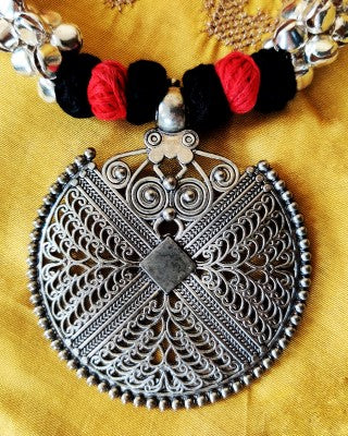 German silver necklace hot sale with black thread