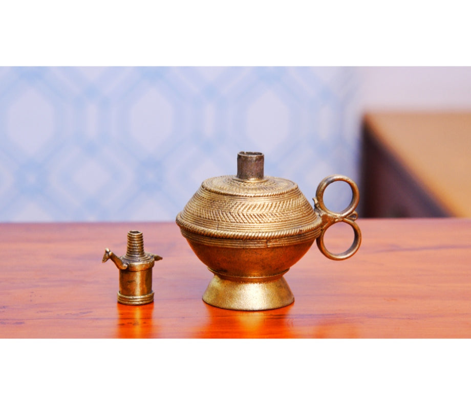 Authentic Dokra Art from Odisha - Kerosene Lamp - ArtisanSoul