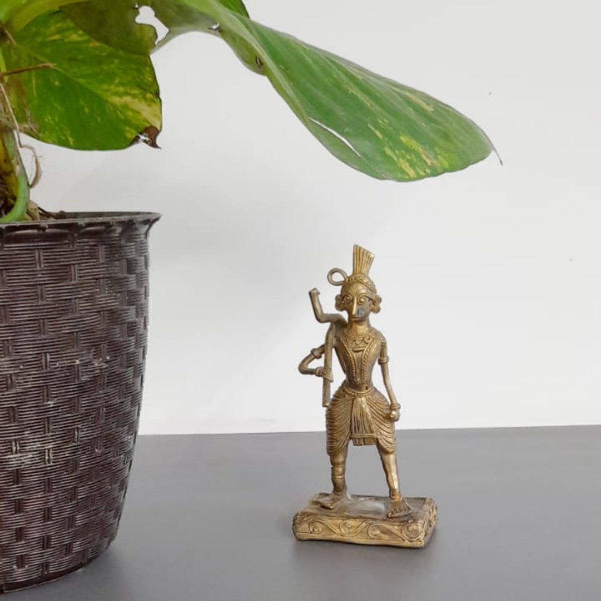 Authentic Dokra Craft from Bengal - Farmer with Plough - ArtisanSoul