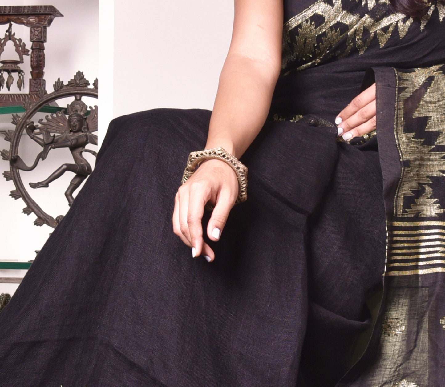 Dokra Crafted Hexagonal Bangle from Burdwan - ArtisanSoul
