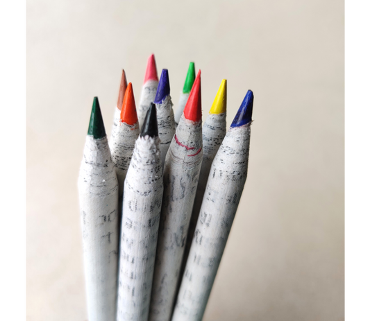 Recycled News Paper Color Pencils & Plantable Seed Pencils - ArtisanSoul