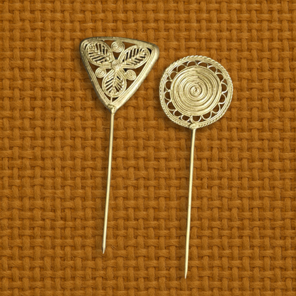 Dokra Brass Hair Pin/ Fruit Stick – Handmade Tribal Accessory - ArtisanSoul