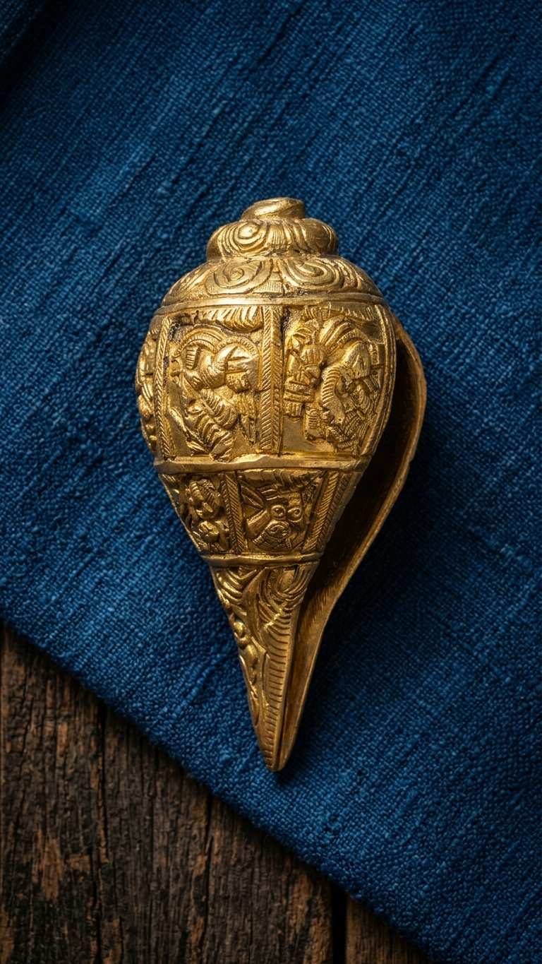Handcrafted Dokra Shankh – Tribal Brass Decorative Artifact