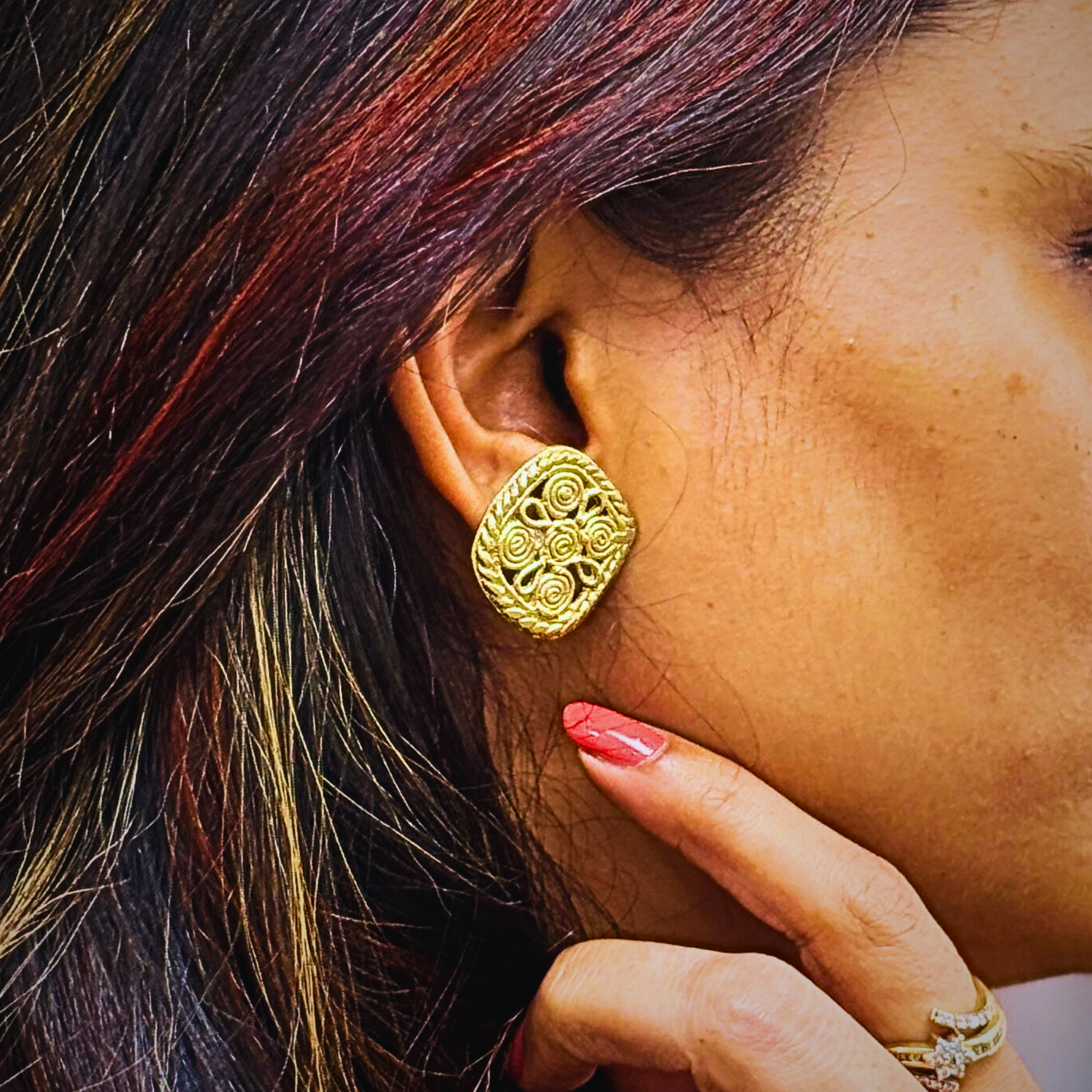 Dokra Brass Tribal Earrings – Handmade Indian Ethnic Jewelry for Women - ArtisanSoul