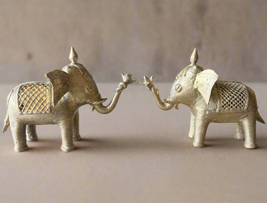 Dokra Brass Cow and Calf Set – Handcrafted Odisha Tribal Art Figurine - ArtisanSoul