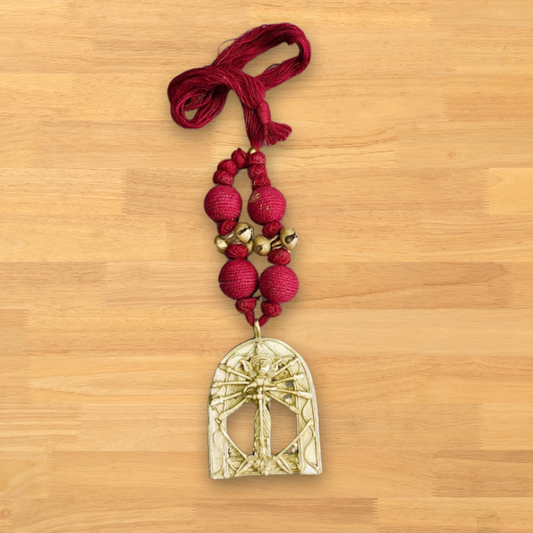 Dokra Maa Durga Necklace – Handmade Tribal Brass Pendant Jewellery - ArtisanSoul