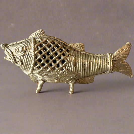 Dokra Brass Fish Figurine Set – Small Tribal Art from Dhenkanal, Odisha - ArtisanSoul