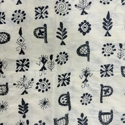 Kantha Embroidered Tussar Silk Stole for Women – Handloom Monochrome Scarf - ArtisanSoul