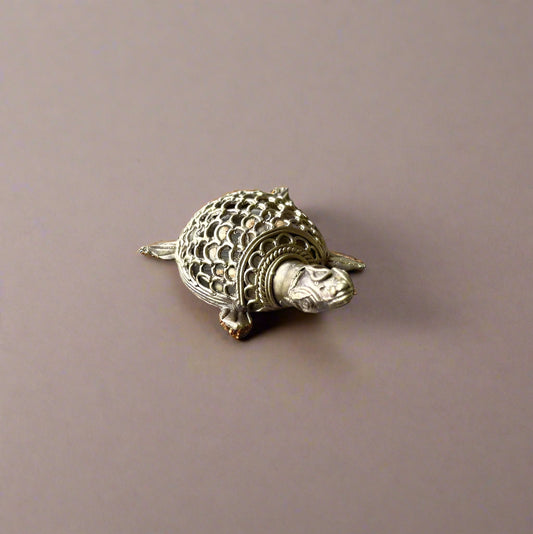 Dokra Brass Tortoise Figurine – Small Handcrafted Tribal Decor - ArtisanSoul