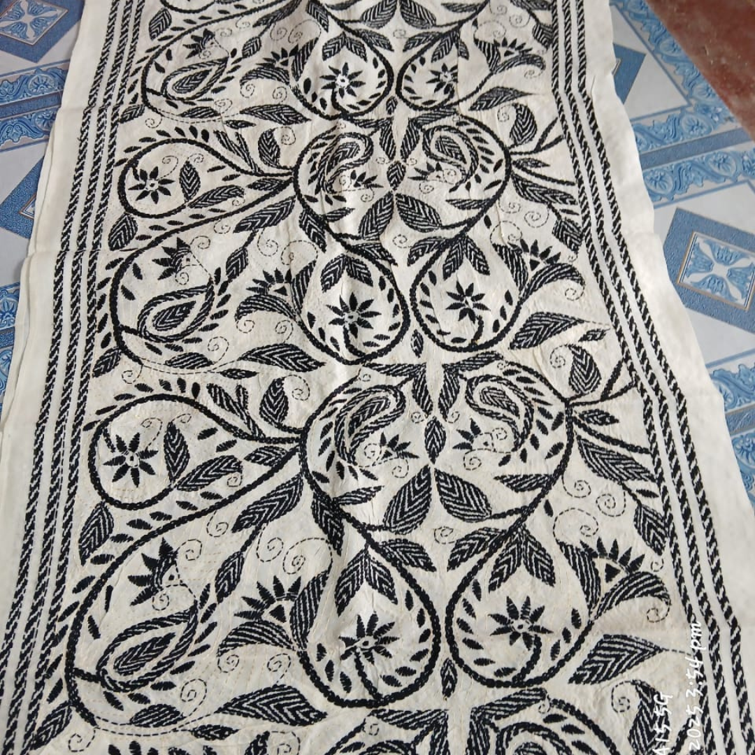 Mixed Tussar Silk Embroidered Stole for Women – Handloom Dupatta with Floral Design - ArtisanSoul