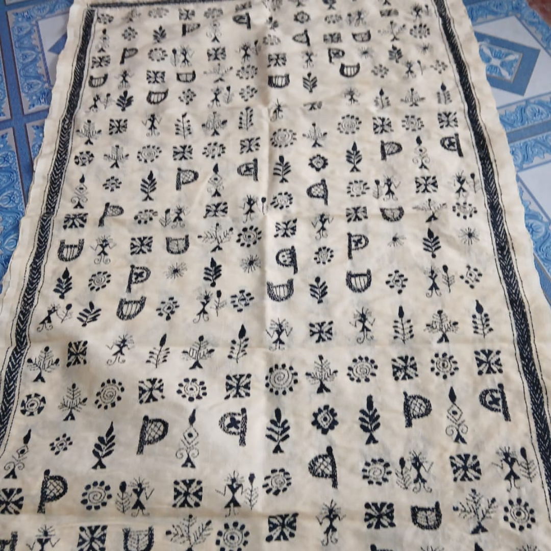 Mixed Tussar Silk Embroidered Stole for Women – Handloom Dupatta with Floral Design - ArtisanSoul