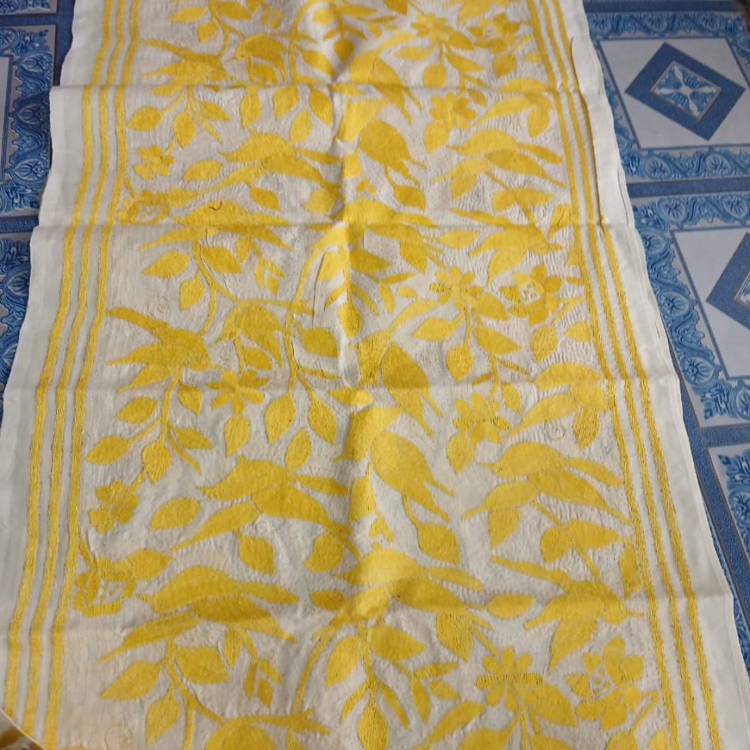 Mixed Tussar Silk Embroidered Stole for Women – Handloom Dupatta with Floral Design - ArtisanSoul