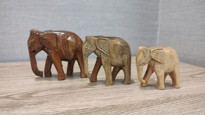 Wooden Elephant Set of 3