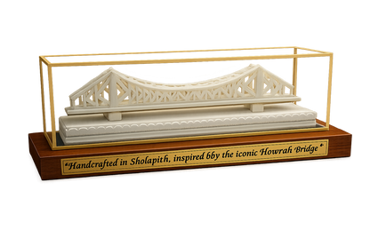 Sholapith Howrah Bridge Miniature in Frame – Handcrafted Bengal Home Decor