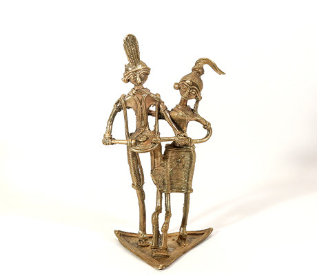 Authentic Dokra Craft - Tribal Dancing Couple