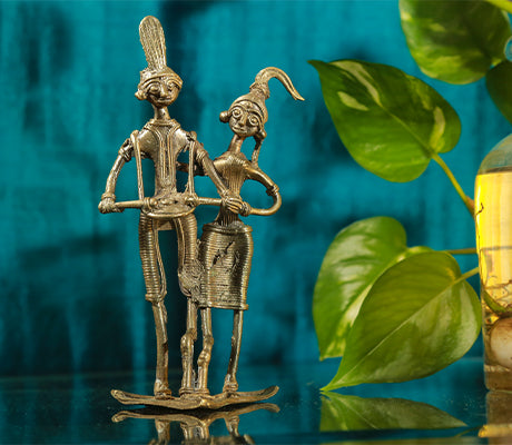 Authentic Dokra Craft - Tribal Dancing Couple