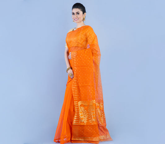 Handloom Saree with all over Zari Work - ArtisanSoul