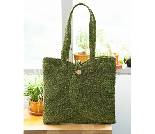 Multi utility bag of Sabai Grass - Olive green - ArtisanSoul