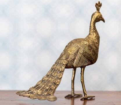 Authentic Dokra Art from Odisha - Peacock - ArtisanSoul