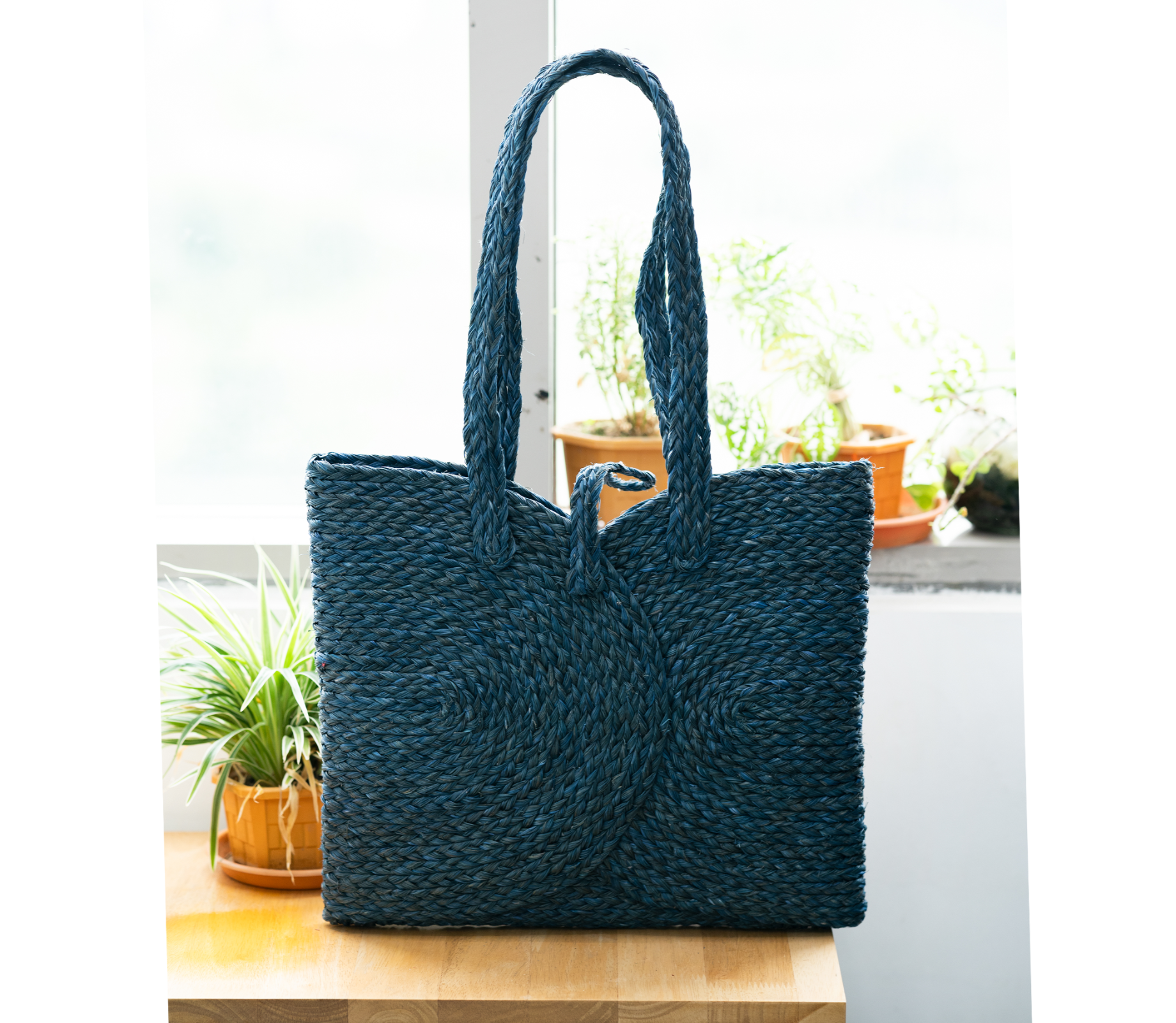 Multi utility bag of Sabai Grass - Blue - ArtisanSoul