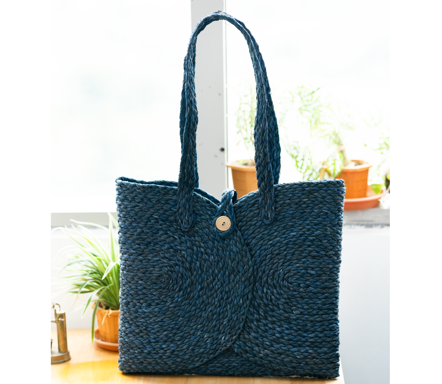Multi utility bag of Sabai Grass - Blue - ArtisanSoul