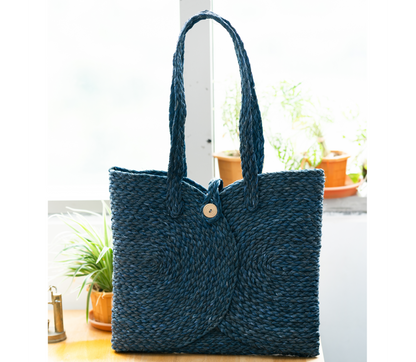 Multi utility bag of Sabai Grass - Blue - ArtisanSoul