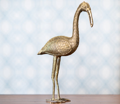Authentic Dokra Art from Odisha - Crane Pair Big - ArtisanSoul