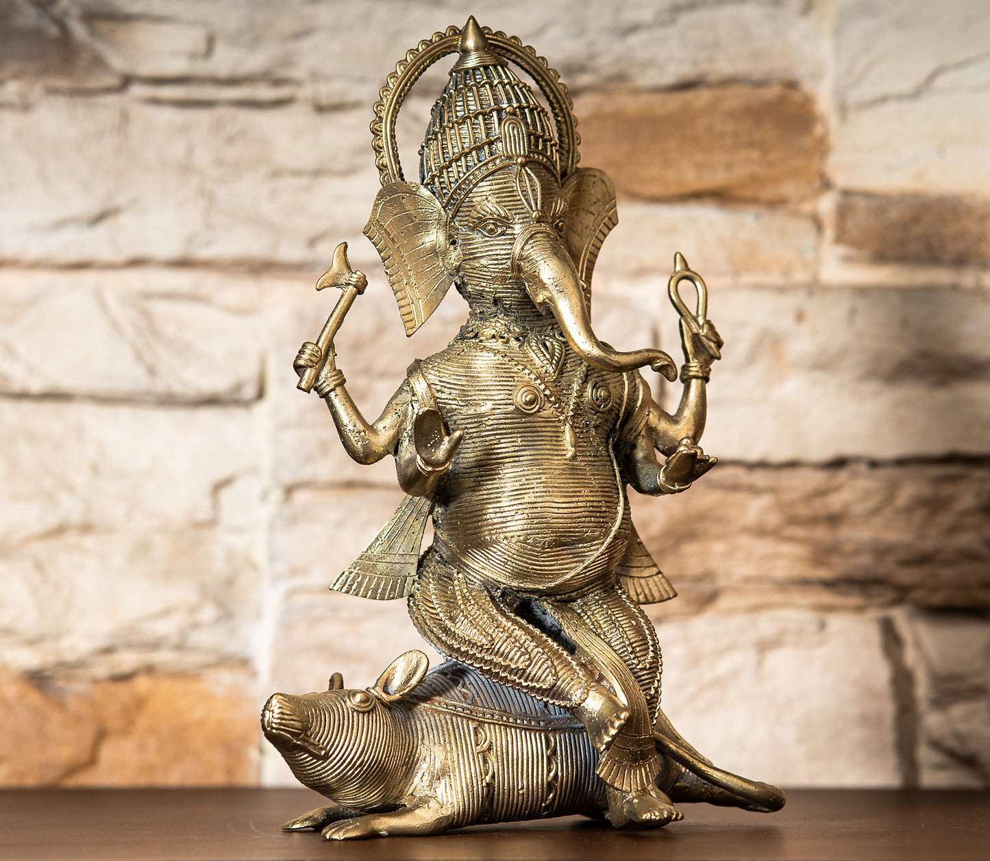 Authentic Dokra Art from Odisha - Seated Ganesha - ArtisanSoul