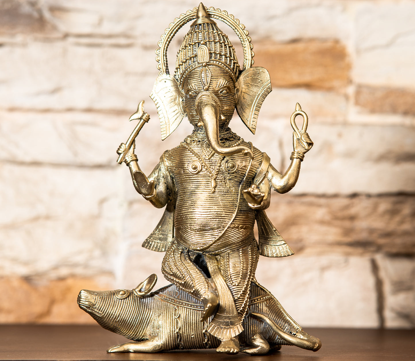Authentic Dokra Art from Odisha - Seated Ganesha - ArtisanSoul