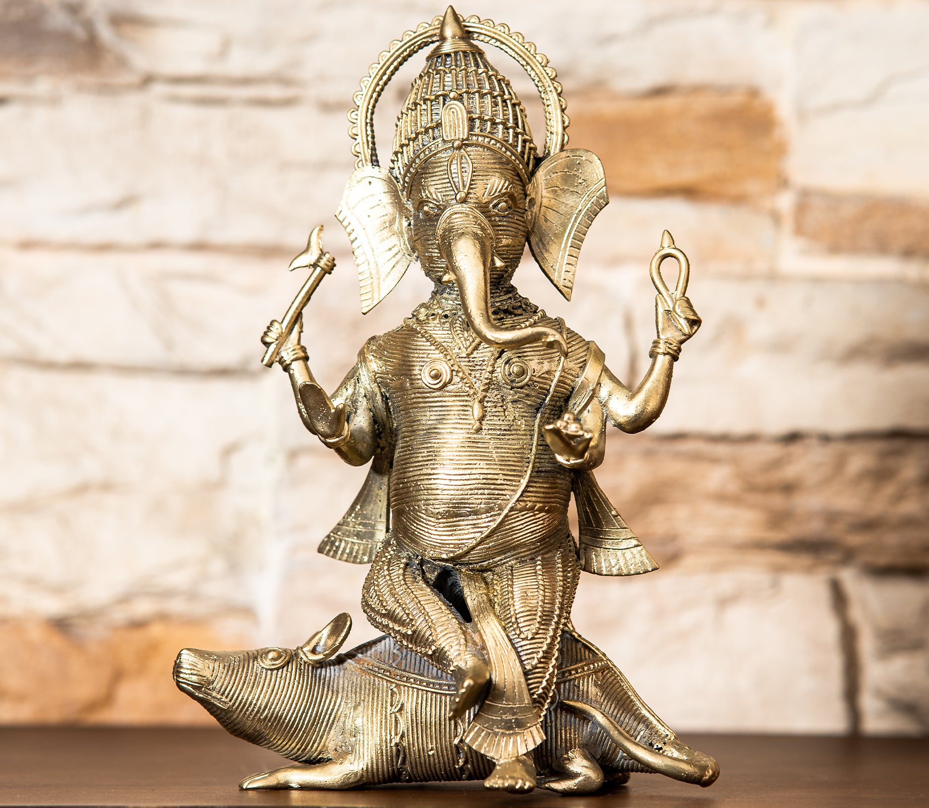 Authentic Dokra Art from Odisha - Seated Ganesha - ArtisanSoul