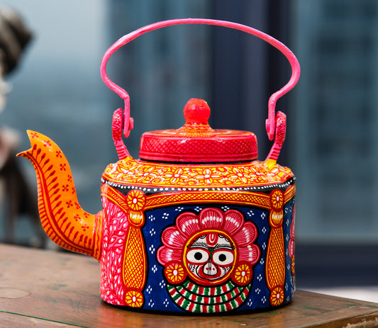 Pattachitra on Aluminium Kettle from Odisha - Multicolored - ArtisanSoul