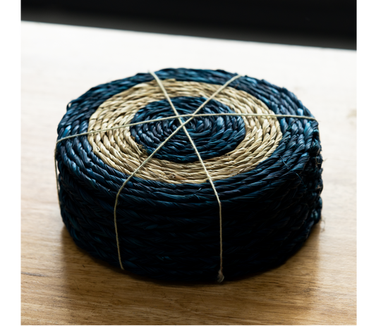 Coaster Set of Sabai Grass - Blue & Natural - ArtisanSoul
