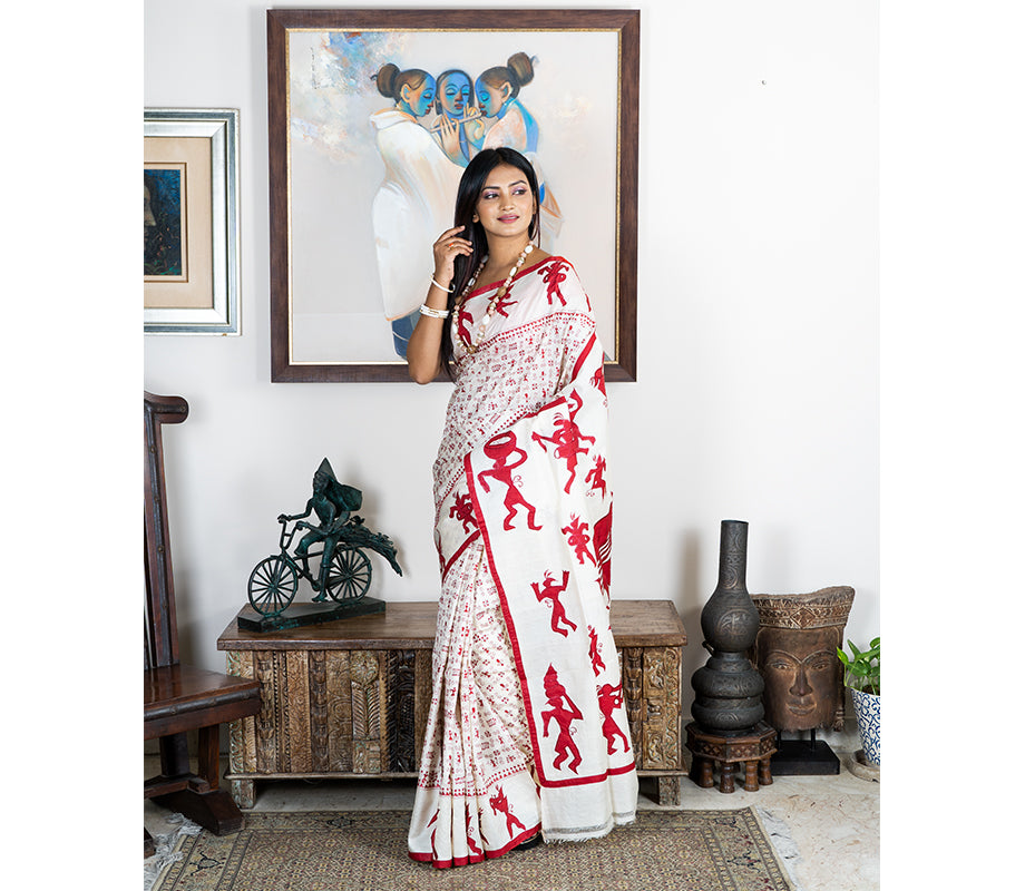 Red Printed HANDLOOM COTTON SAREE, With Blouse Piece at Rs 750 in Surat
