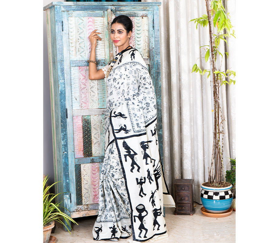 Fancy Blue Kantha Stitch Saree at Rs.0/Piece in delhi offer by Swarupini  Store