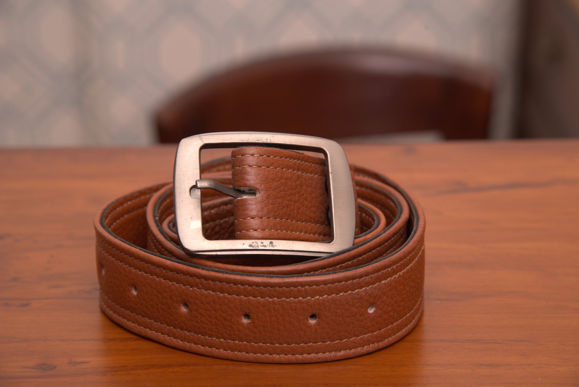 38mm Full Grain Real Leather Belt - Antique Brown